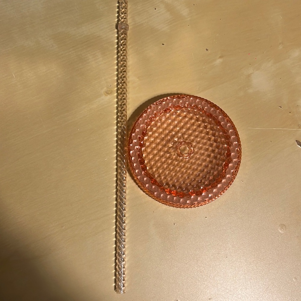 Rose gold studded tumbler lid and straw only- Starbucks venti tumbler